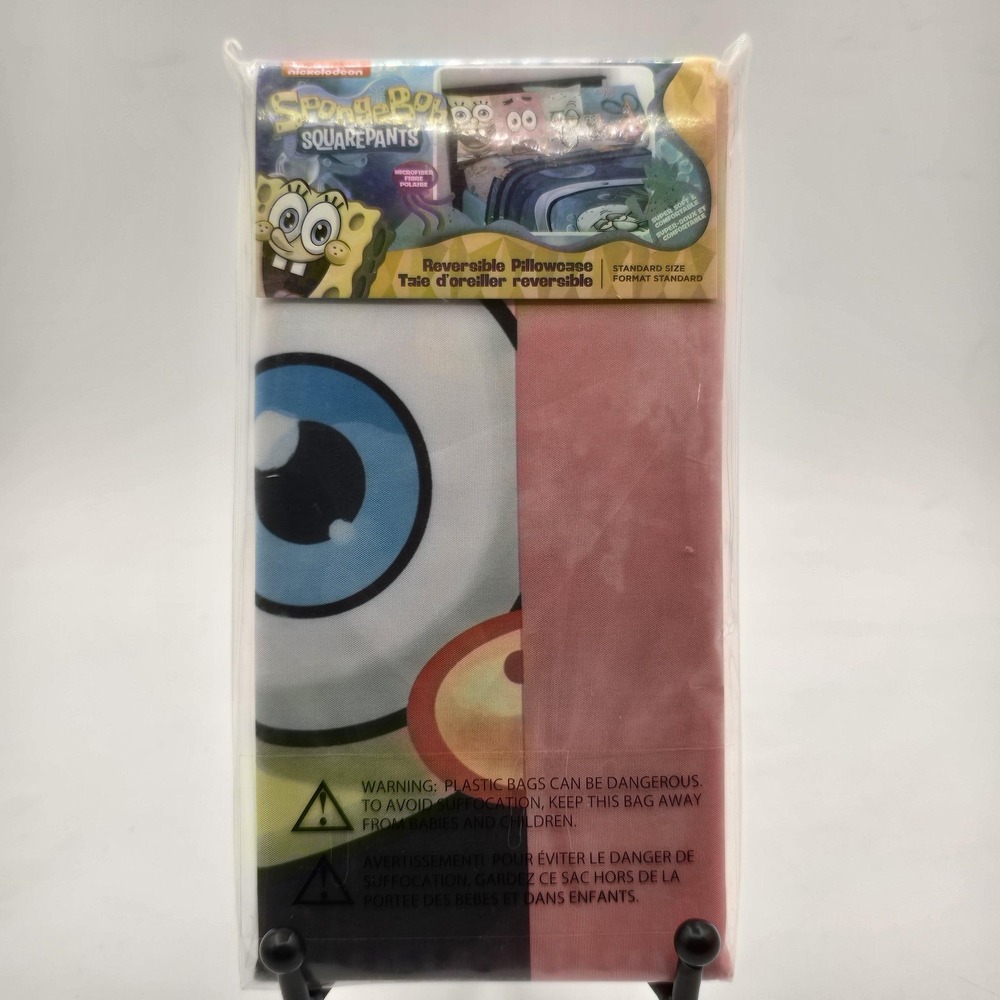 SpongeBob SquarePants Reversible Pillowcase 20x30 Patrick Squidward Kids Bedding